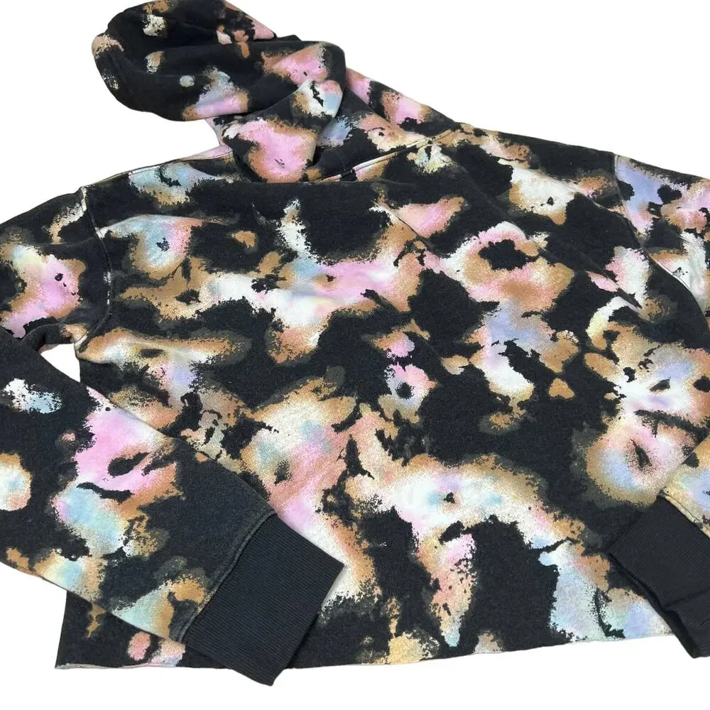 Wild Fable Women's Black Tie-Dye Cropped Long Sleeve Hoodie - Size Medium - NWT - Picture 7 of 8